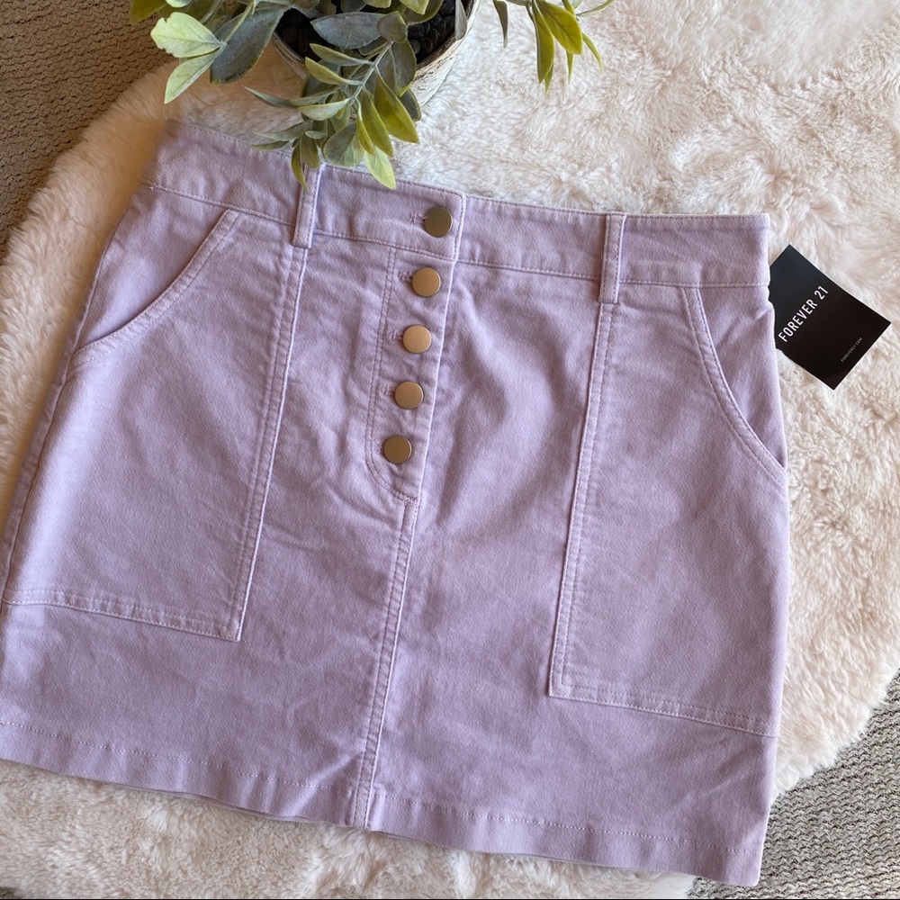 Forever 21 Lavender Button Skirt Size Medium